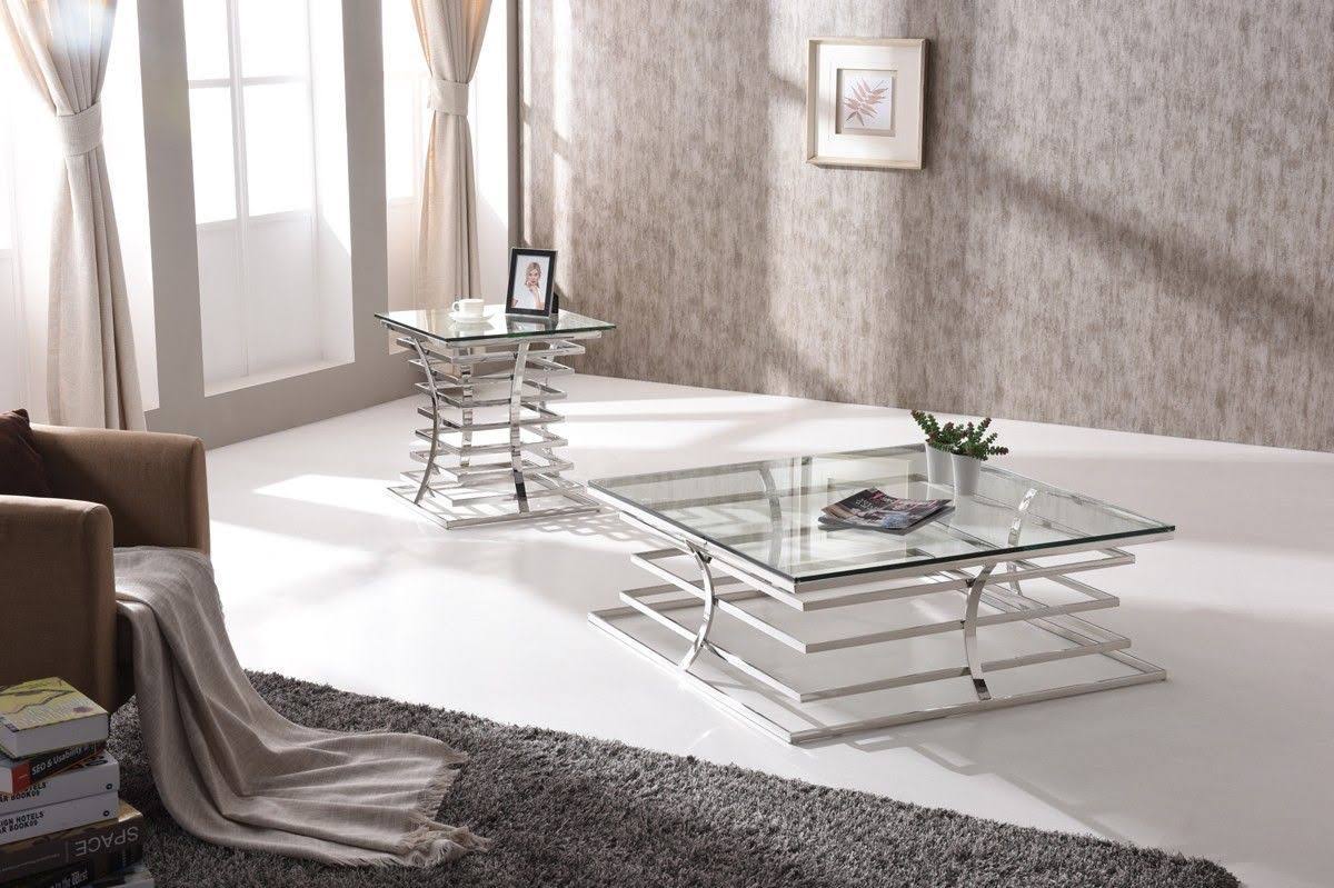 Modern Square Glass End Table E447
