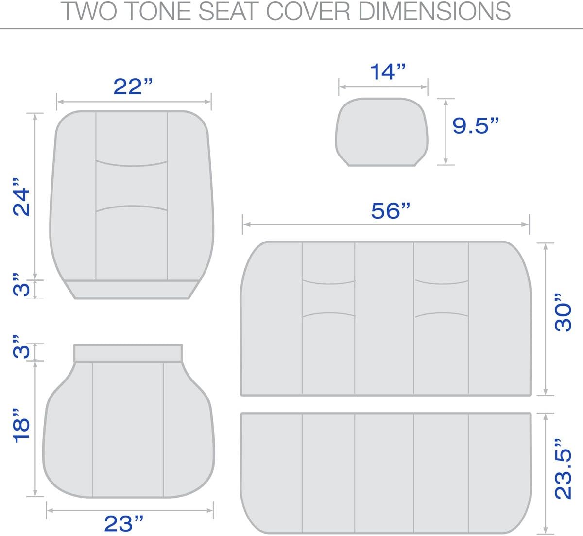 Black/Red Stripe Seat Covers Full Set Pack of 2 F74349