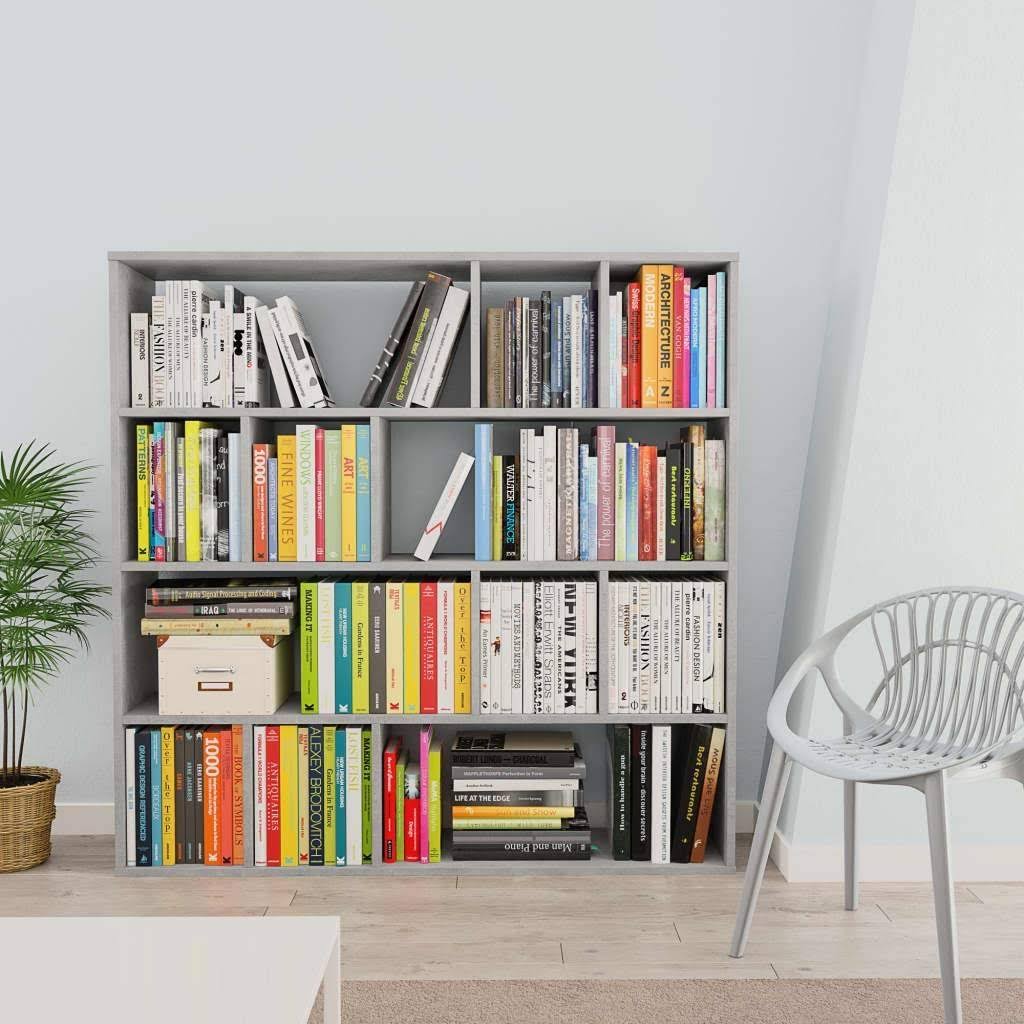 Concrete Gray Room Divider Book Cabinet Chipboard C2532