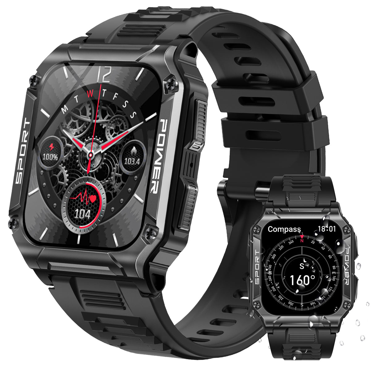 Rugged Tactical Smartwatch with 1.95" HD Screen N333167