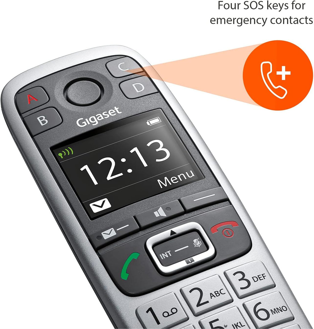 Cordless Phone with Answering Machine and SOS Key, Platinum Y280