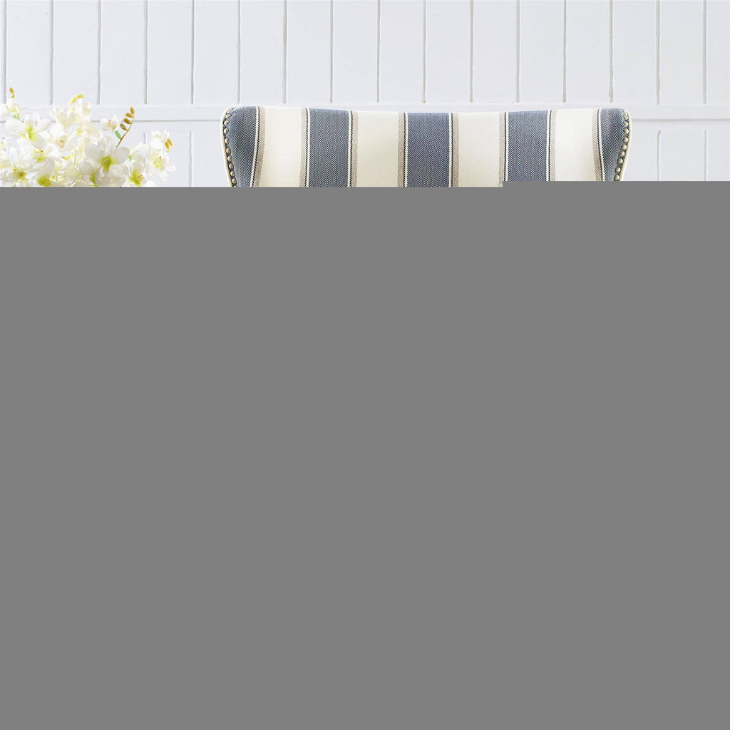 Striped Blue/White Accent Chair V6764