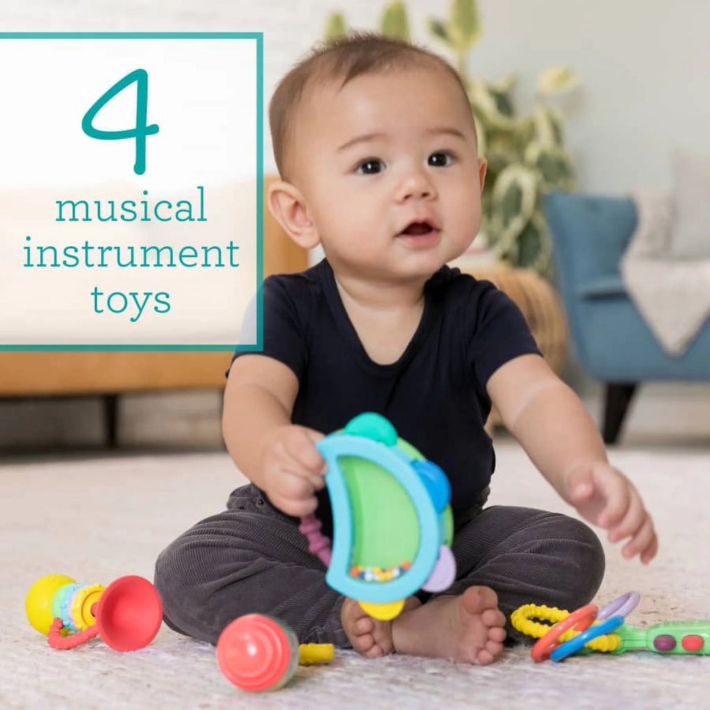 4-Piece Multicolor Teether and Rattle Set B40869