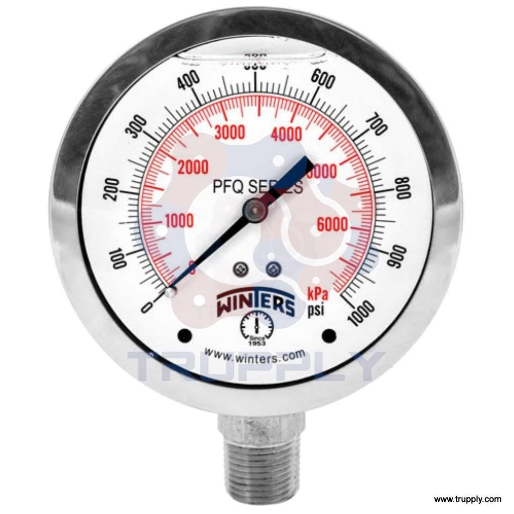 4in Dial 0.25in Bottom Connection 5000 Stainless Steel Gauge J937092