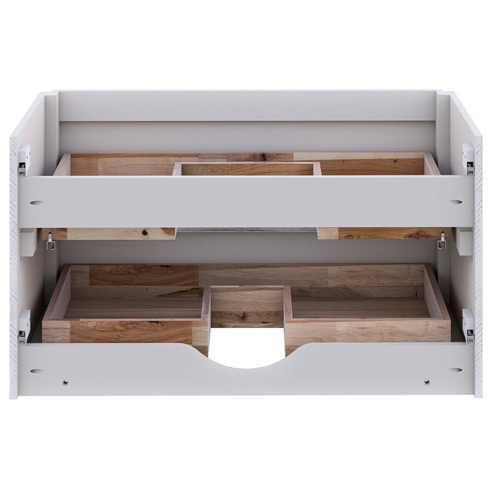 Rustic White Wall Hung Bathroom Cabinet E66049