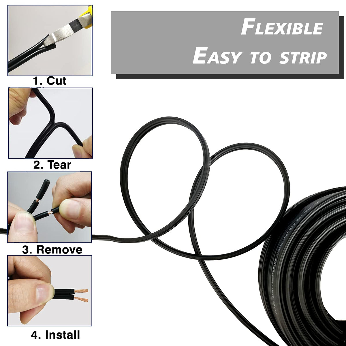 14/2 Black Low Voltage Landscape Lighting Wire, 265ft N178