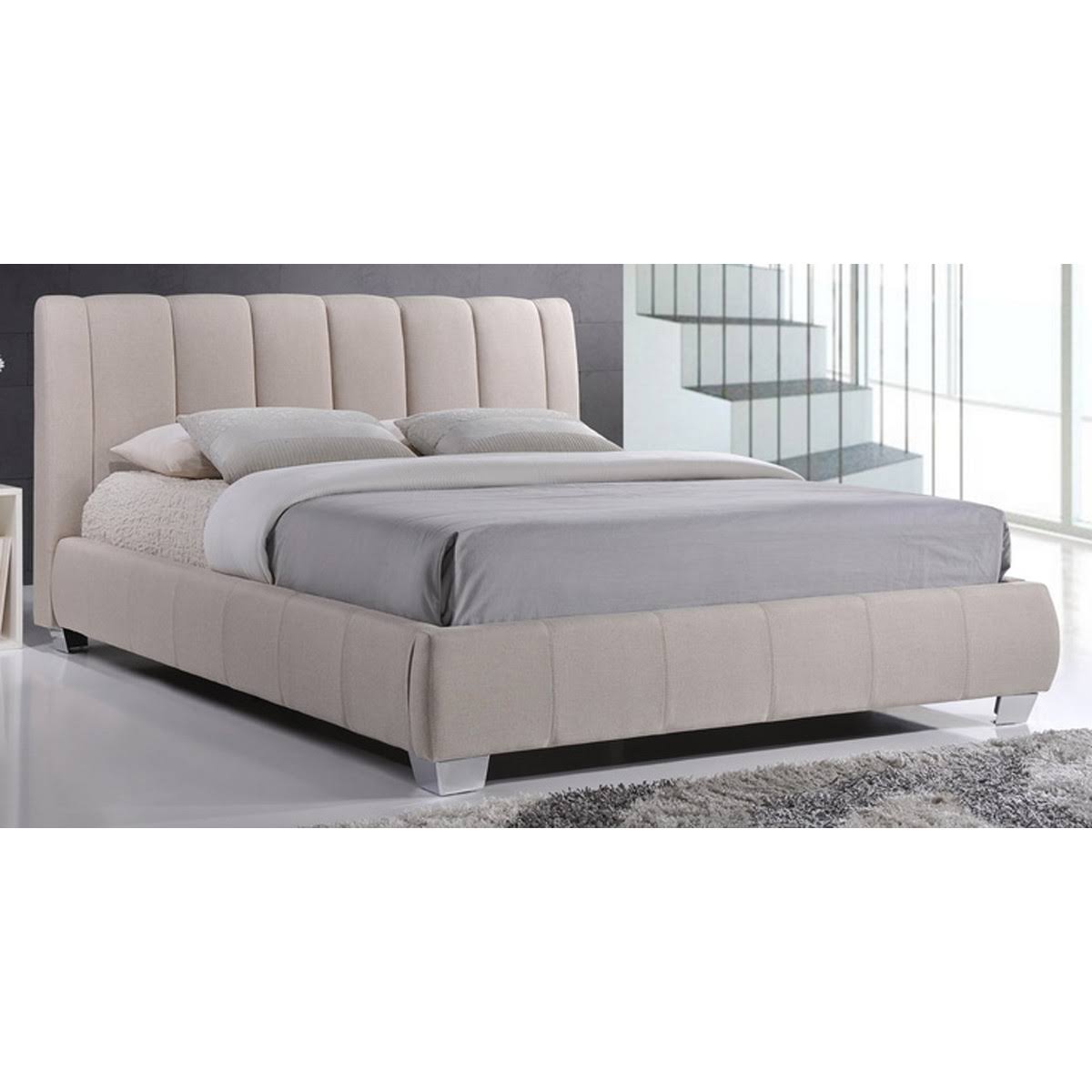 Light Beige Queen-size Bed Z46879
