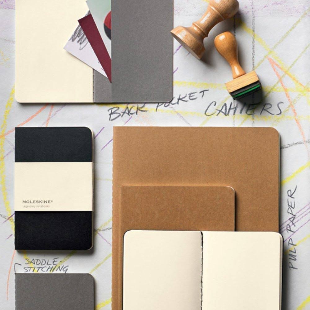 Navy Plain Cahier Pocket 3er Pack B4158
