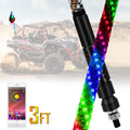 RGB LED Lighted Whip Antenna 3ft Pack of 2 H62340