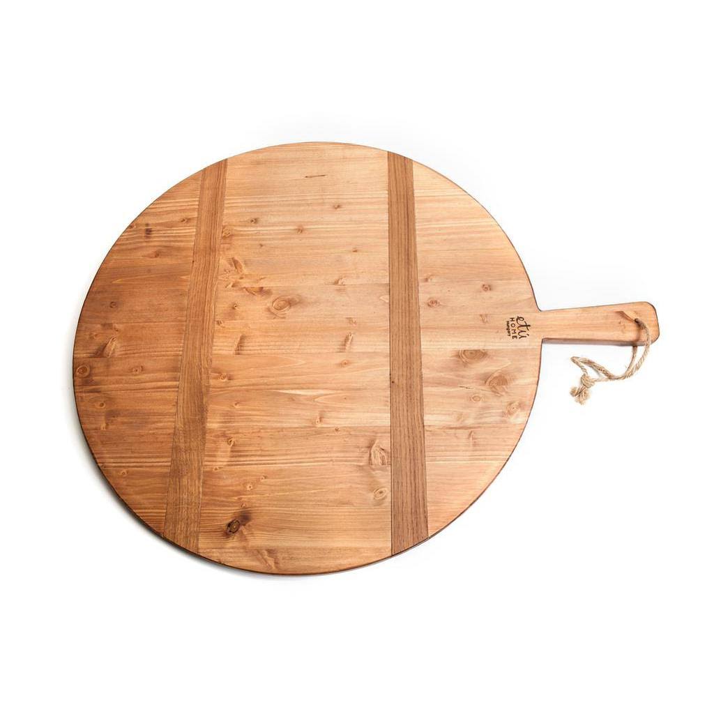 Pine Large Round Charcuterie Board, 23x22W Natural K689