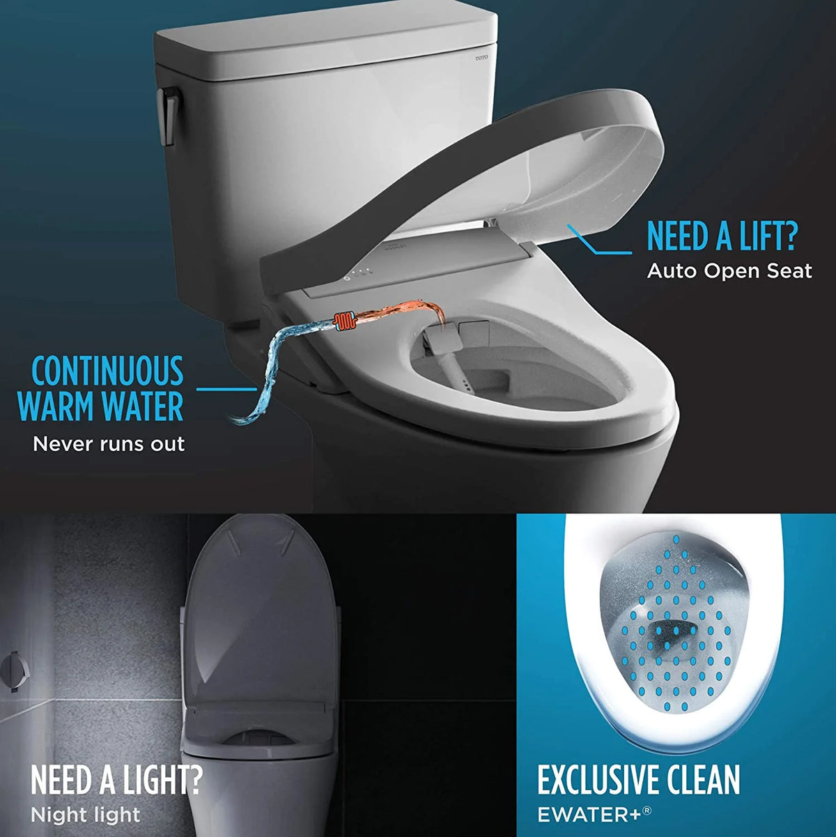 Cotton White Elongated Bidet Toilet Seat U683986