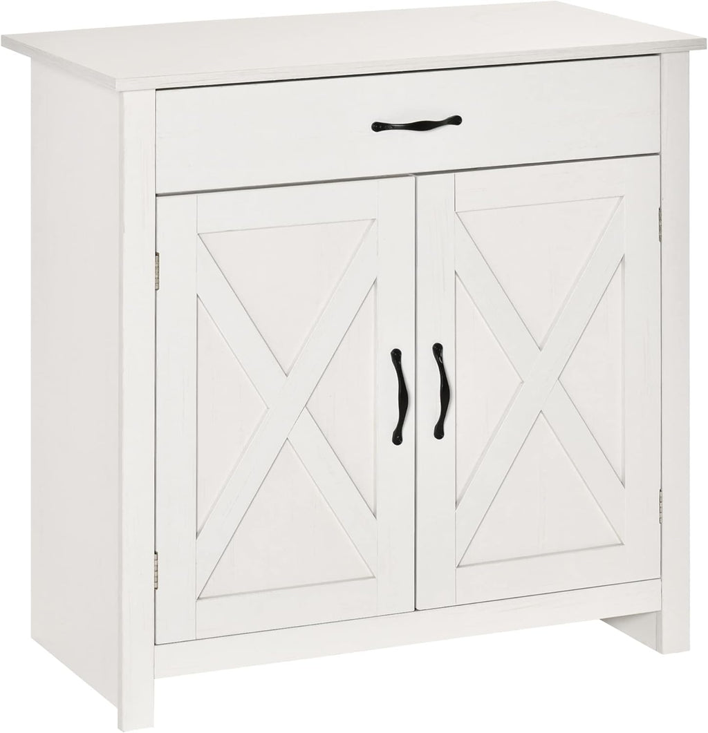 White Wash Farmhouse Sideboard Buffet Cabinet M71969
