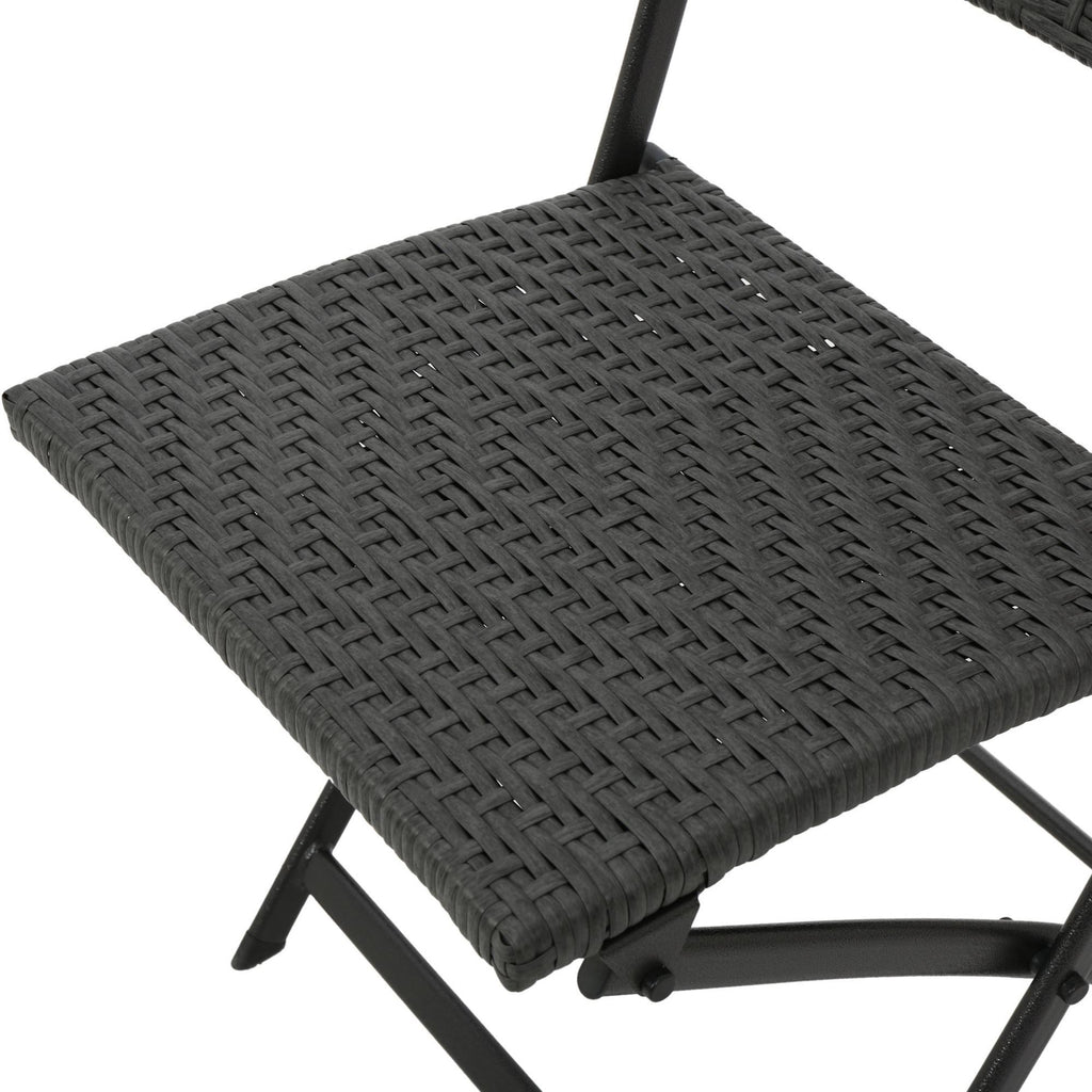 Set of 2 Wicker Patio Folding Chairs Brown F650