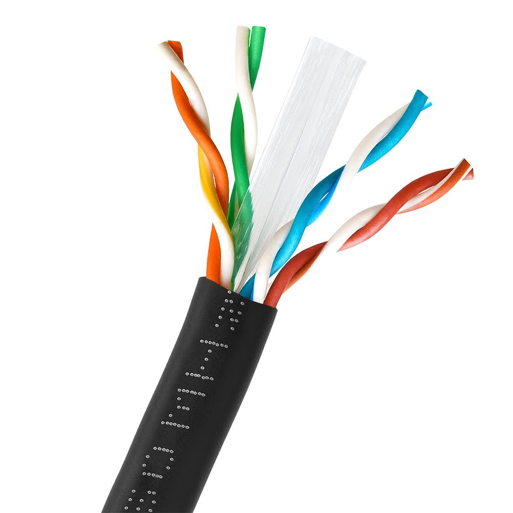 Cat6 Bulk Ethernet Cable 23AWG Bare Copper 1000 Feet Black X239