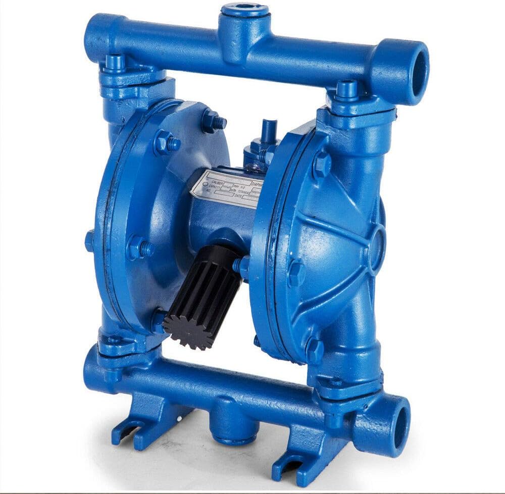 Cast Iron Pneumatic Double Diaphragm Pump 12GPM 1/2 Inlet Outlet 115psi X848
