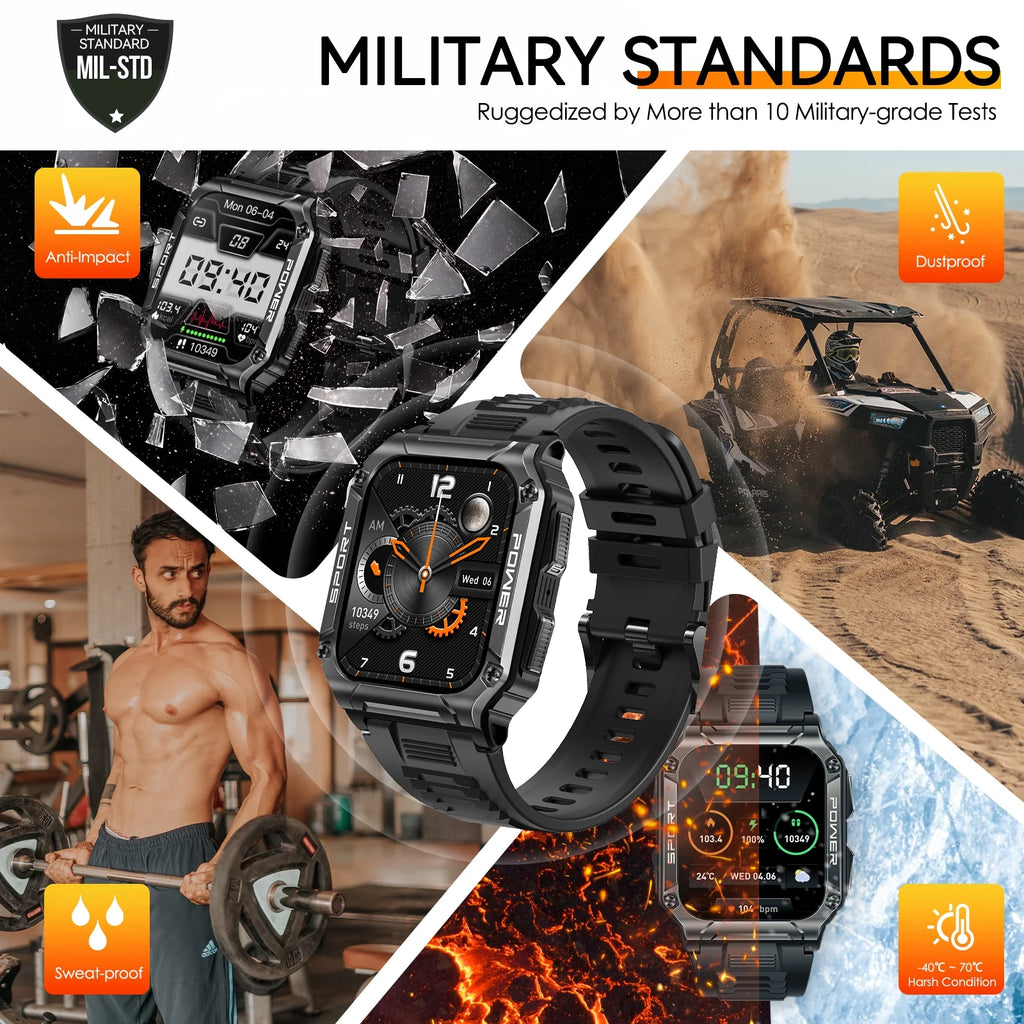 Rugged Tactical Smartwatch with 1.95" HD Screen N333167