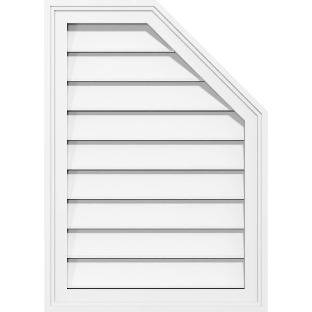 Half Octagon Top Right Surface Mount PVC Gable Vent Z247