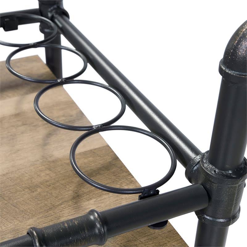 Sand Black Industrial Metal Bar Cart Z13649