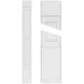 Two Equal Flat Panel PVC Pilaster with Capital and Base (Pair) O18762