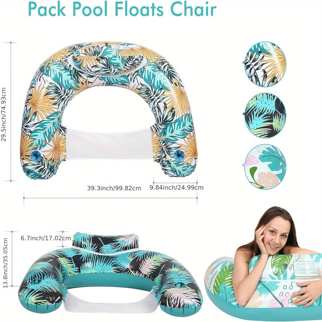 Inflatable Pool Chair with Cup Holder and Backrest G6717