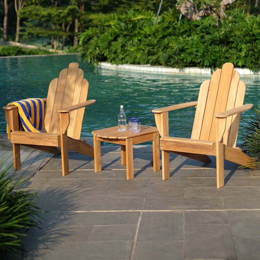 Light Brown Teak Adirondack Side Table P1575