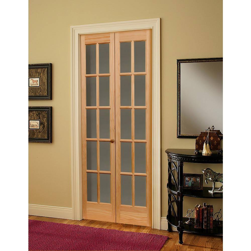 Unfinished Pine Solid Core Wood Bi-Fold Door Z7144
