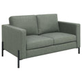 Sage Upholstered Fabric Loveseat with Track Arms H518