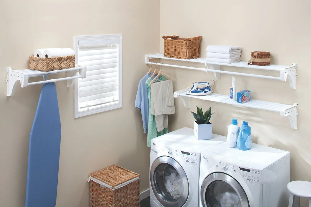 White Wall Mount Expandable Shelving Kit Y87140