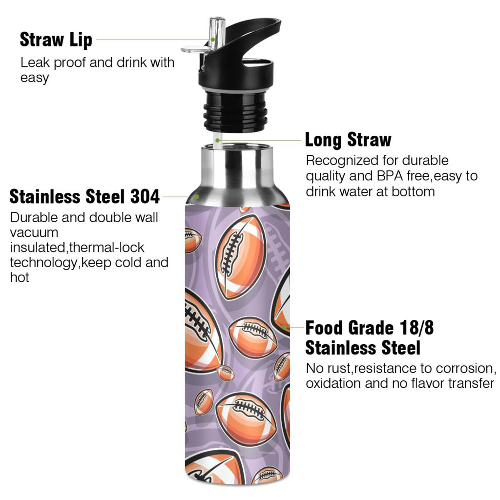 20 oz Insulated Stainless Steel Water Bottle with Straw Lid W392501