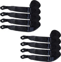 4" x 30' Heavy Duty Twisted Sewn Loop Winch Strap Tie Down (Black, 8 - Pack) P930