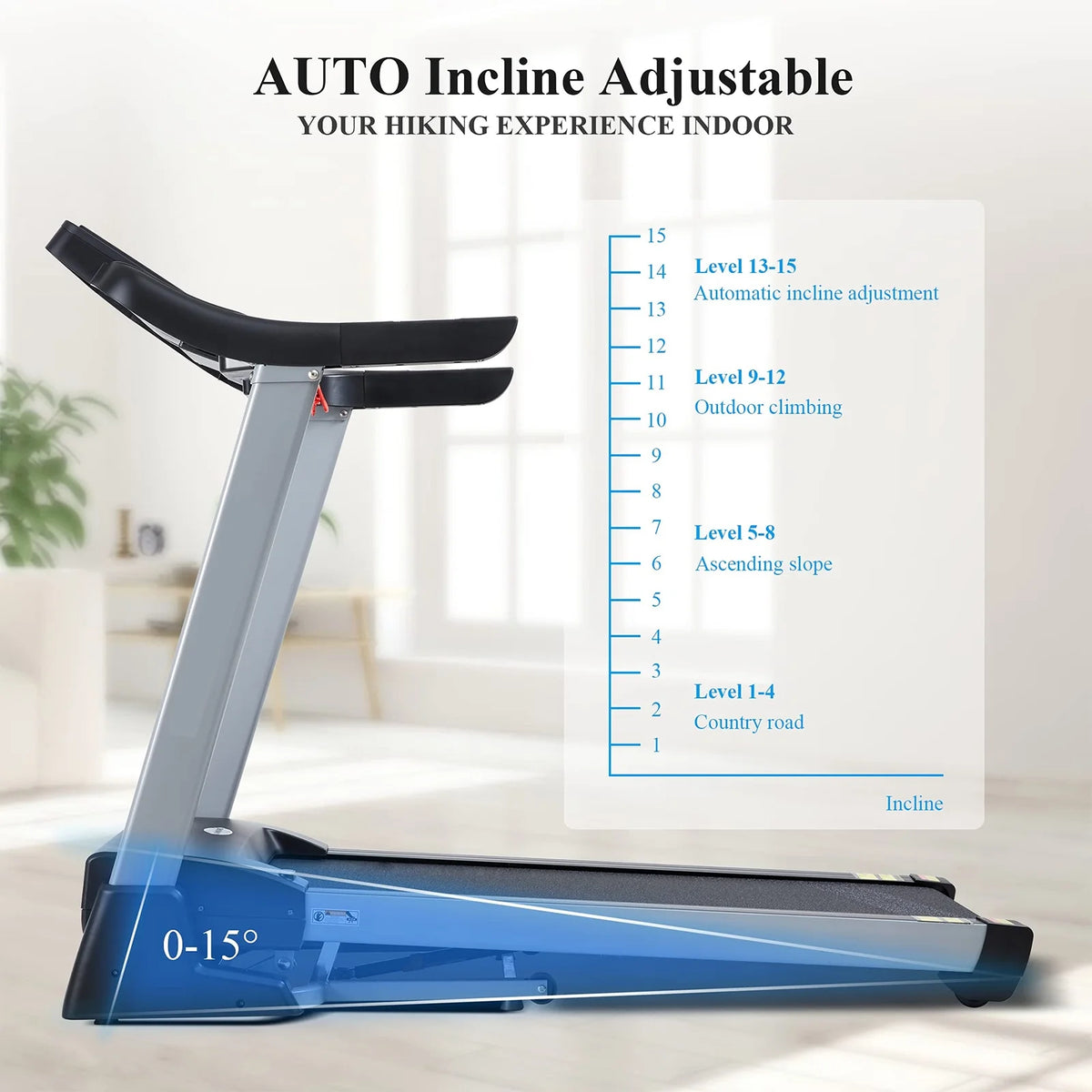Folding Treadmill with 15 Preset Exercise Programs D302
