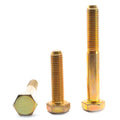 7/16x22-14 x 4x22 (PT) Coarse Thread Grade 8 Hex Cap Screw Alloy Steel Yellow Zinc Plated Q32371