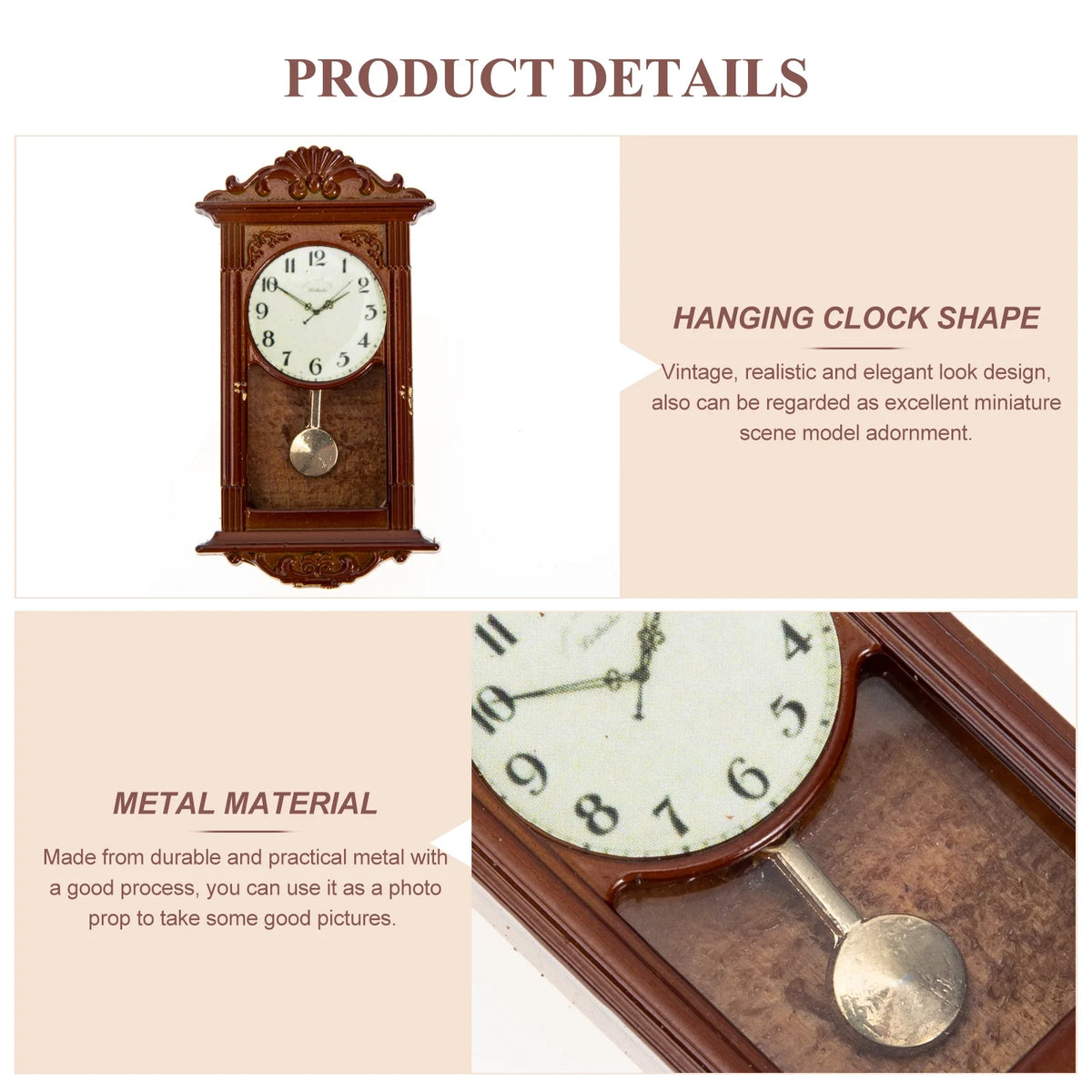 Vintage Roman Clock Dollhouse Accessories U603425