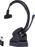 Wireless Bluetooth Headset with Noise Canceling Microphone, HD Speakers and Separate Charging Base, Pack of 2 E678928