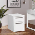 White Wood Grain 2-Drawer Mobile File Cabinet F5640
