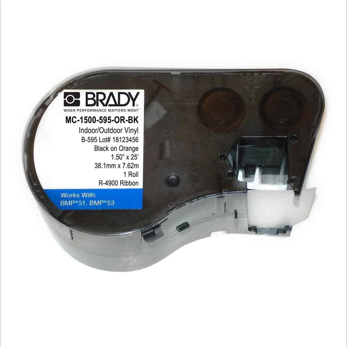 Black/Orange Vinyl Label Cartridge R621101
