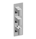 Polished Nickel Square Thermostatic 3-Hole Trim Plate F1074