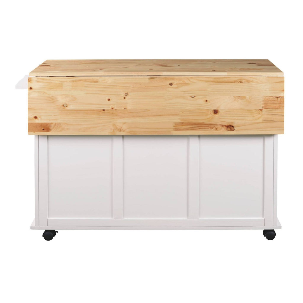 White/Light Brown Kitchen Cart H62558