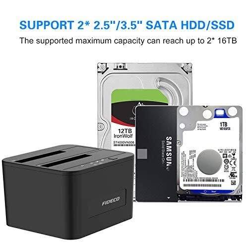 Hard Drive Docking Station, USB 3.0 SATA Dual Bay for 2.5 & 3.5 Inch HDD/SSD F51902