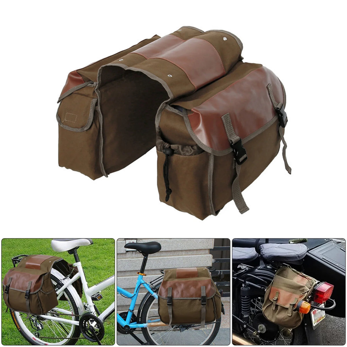 Waterproof Canvas Motorbike Saddle Bag D744