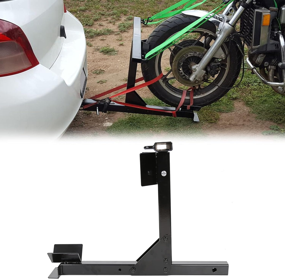 Black Motorcycle Trailer Carrier Tow Hitch Rack K58199