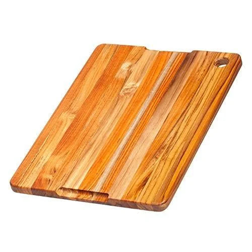 Teak Cutting Board with Corner Hole and Juice Canal F961038