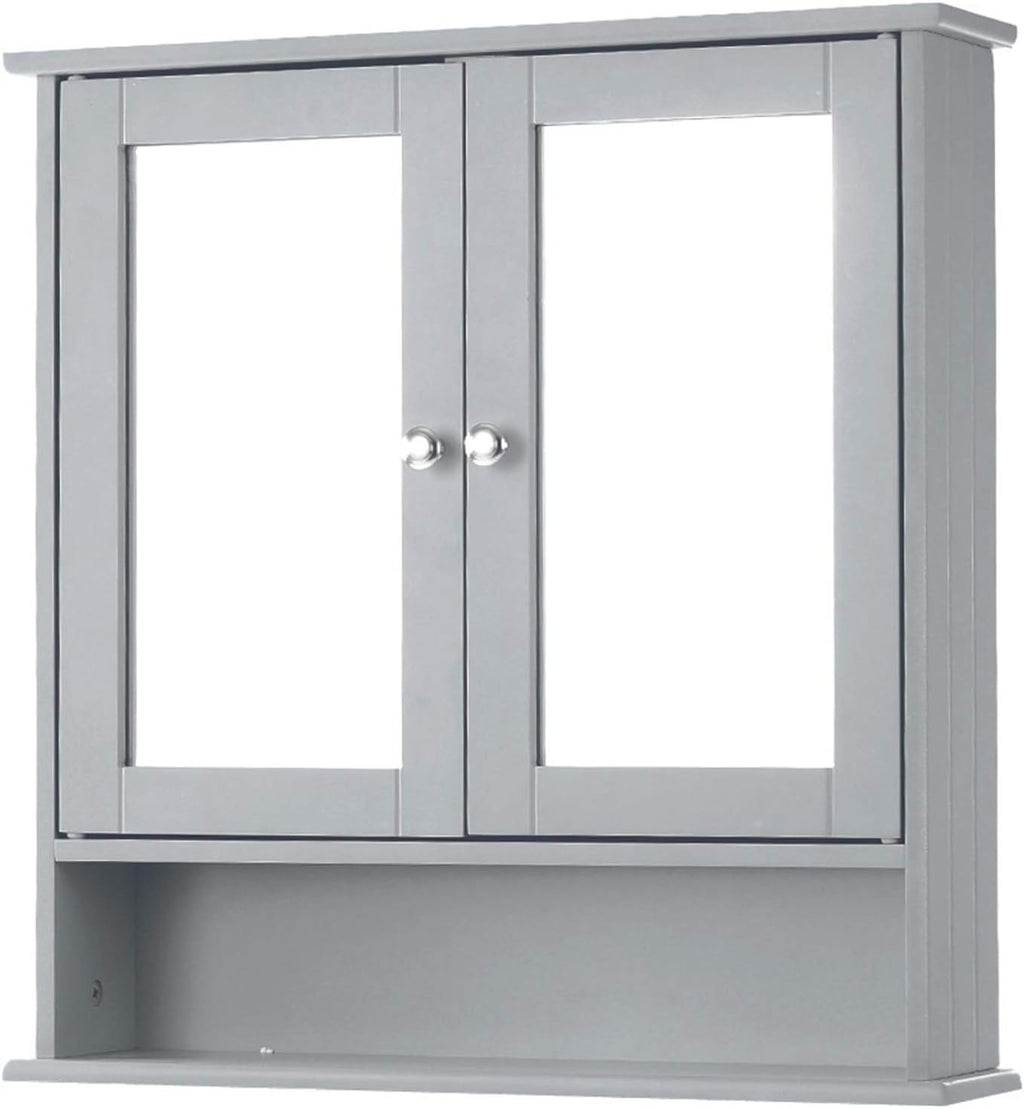 Bathroom Wall Mount Cabinet with Glass Doors & Shelves N850