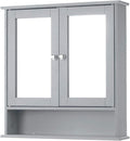 Bathroom Wall Mount Cabinet with Glass Doors & Shelves N850