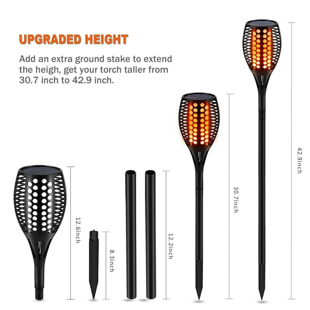 Solar Torch Lights Waterproof Flickering Flame Torches K4855
