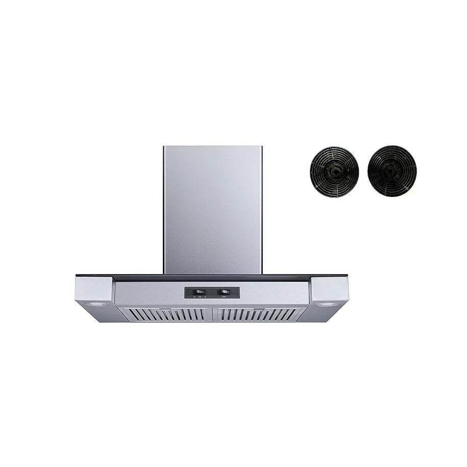 30x22 Stainless Steel Wall Mount Range Hood with Carbon Filters F8667