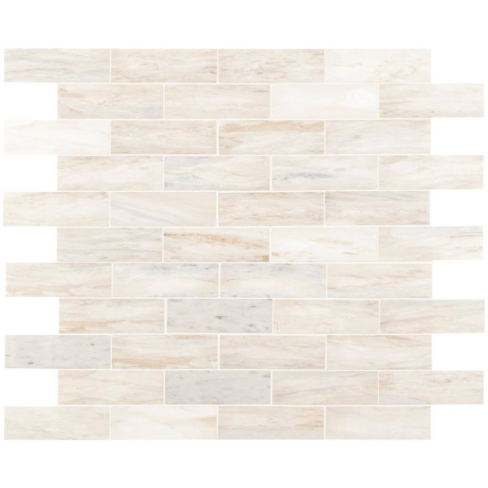 11.81 in x 11.81 in x 10mm Polished Marble Mosaic Tile S80012