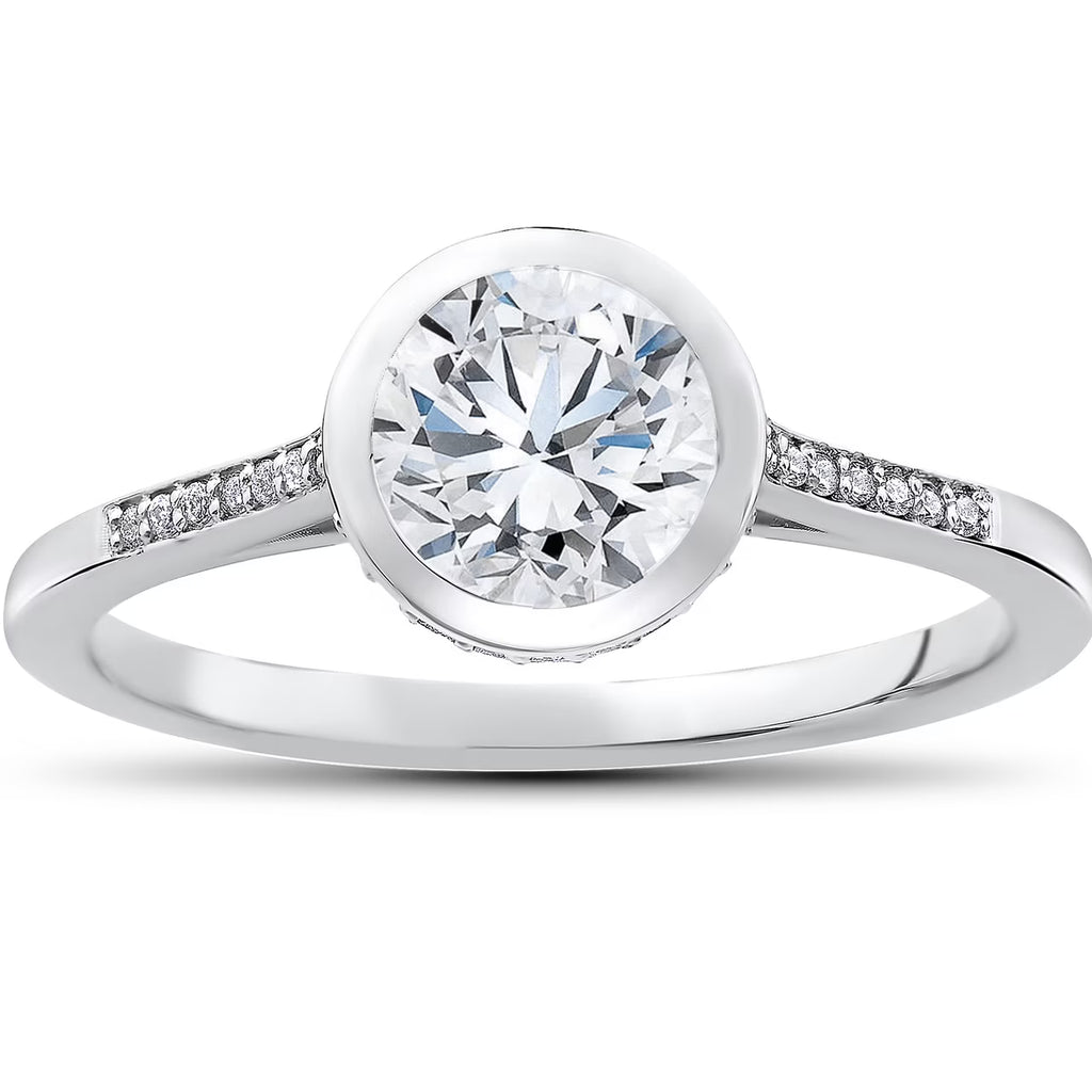 14k White Gold Lab Grown Diamond Engagement Ring K6966