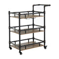 Sand Black Industrial Metal Bar Cart Z13649