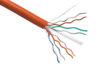 Cat6 23AWG 4-Pair Solid Conductor 550mhz Bulk Cable Spool 1000ft Orange D3416